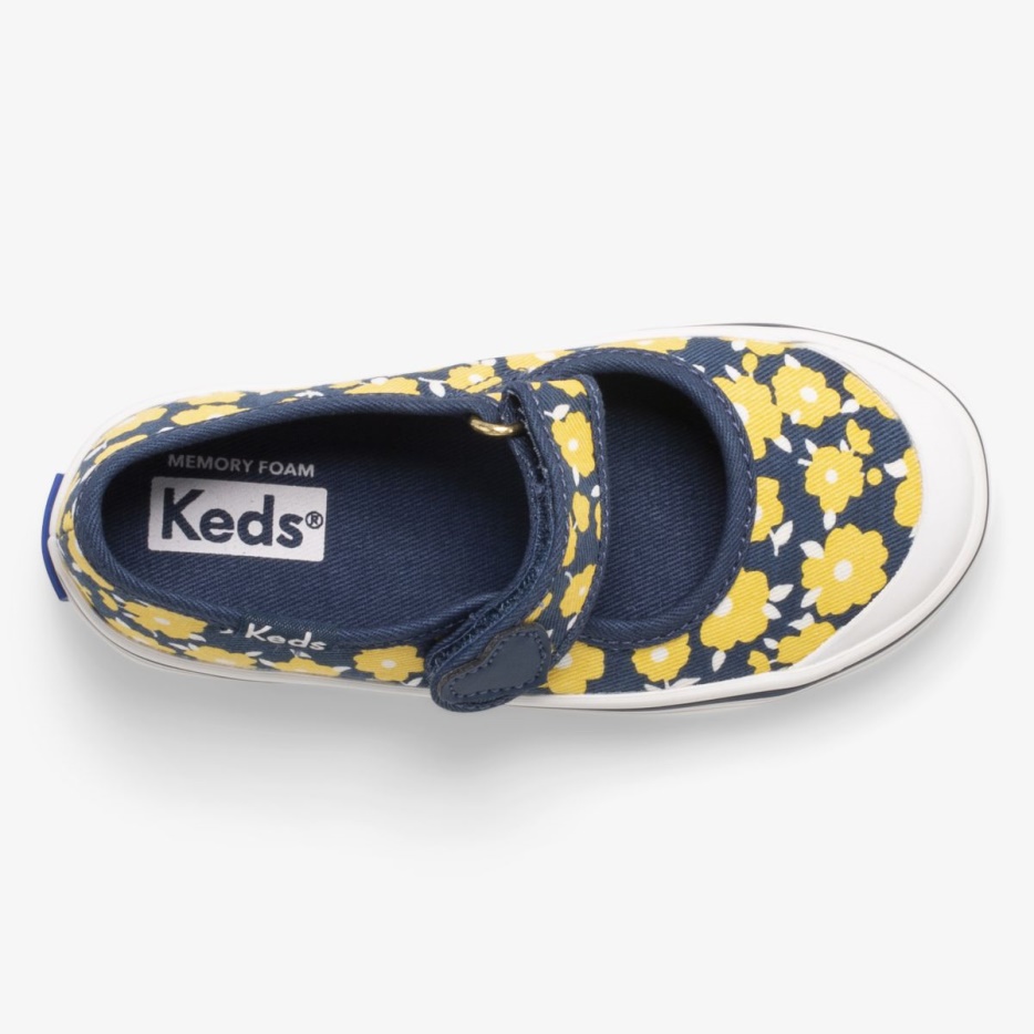 Grote Kinderharper Vintage Indigo/bloemen Keds
