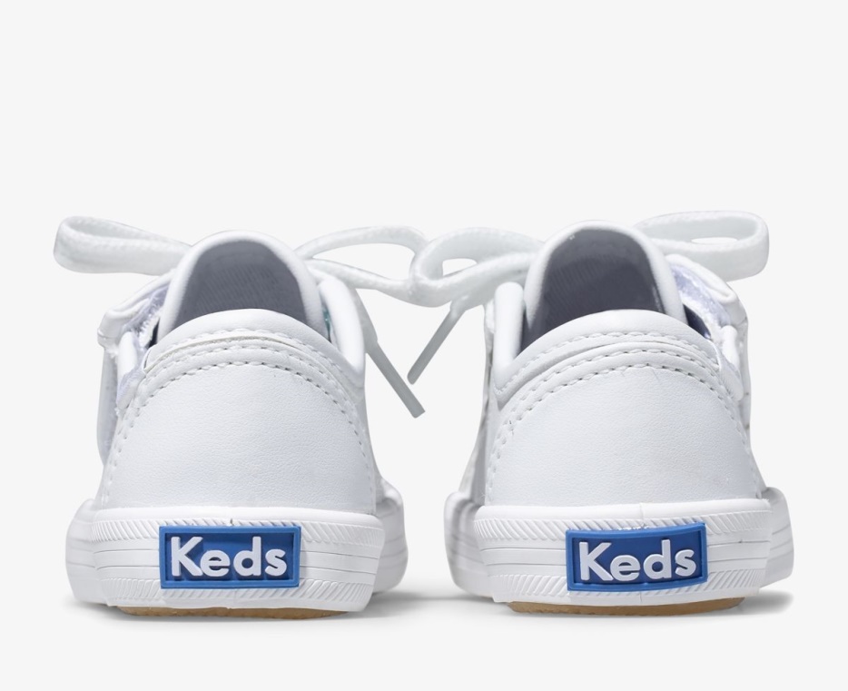 Kickstart Jr. Grote Kinderen Leren Sneaker Keds Wit Leer