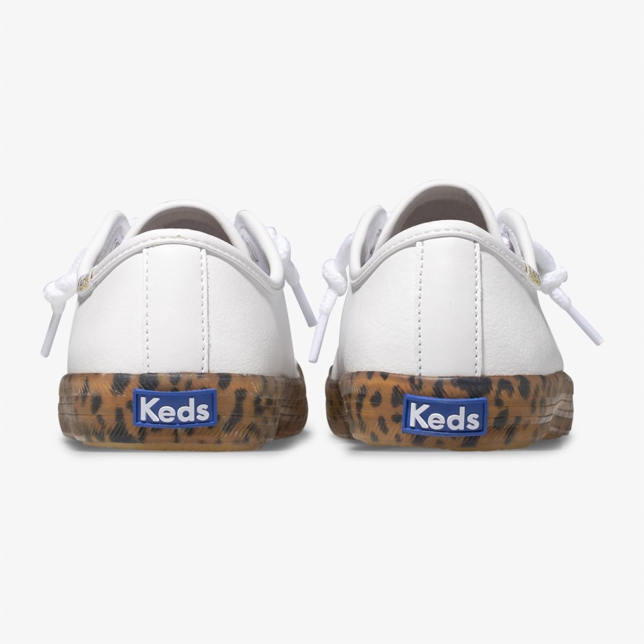 Kickstart Luipaard Foxing Sneaker Voor Grote Kinderen Keds Wit