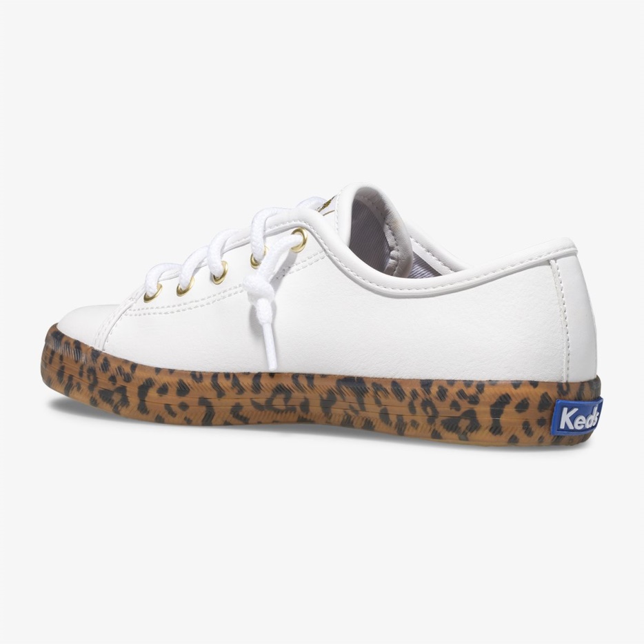 Kickstart Luipaard Foxing Sneaker Voor Grote Kinderen Keds Wit