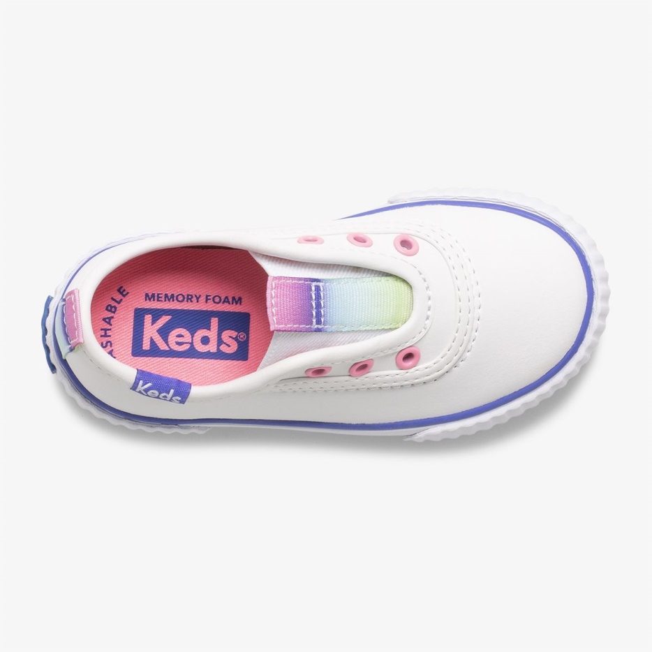 Grote Kid's Topkick Slip On Jr Wasbaar Leer Wit Keds
