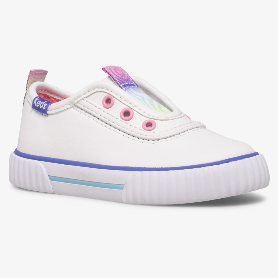 Grote Kid's Topkick Slip On Jr Wasbaar Leer Wit Keds