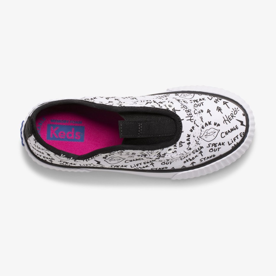 Grote Kid's Topkick Wasbare Instapper Wit/zwart Keds