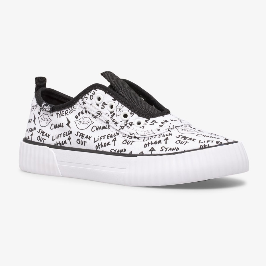 Grote Kid's Topkick Wasbare Instapper Wit/zwart Keds