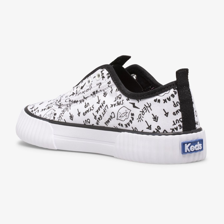 Grote Kid's Topkick Wasbare Instapper Wit/zwart Keds