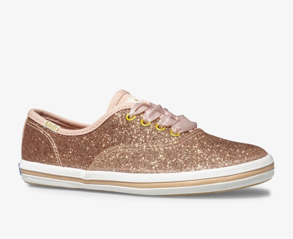 Big Kid's X Kate Spade New York Champion Glitter Sneaker Keds Rose Gold