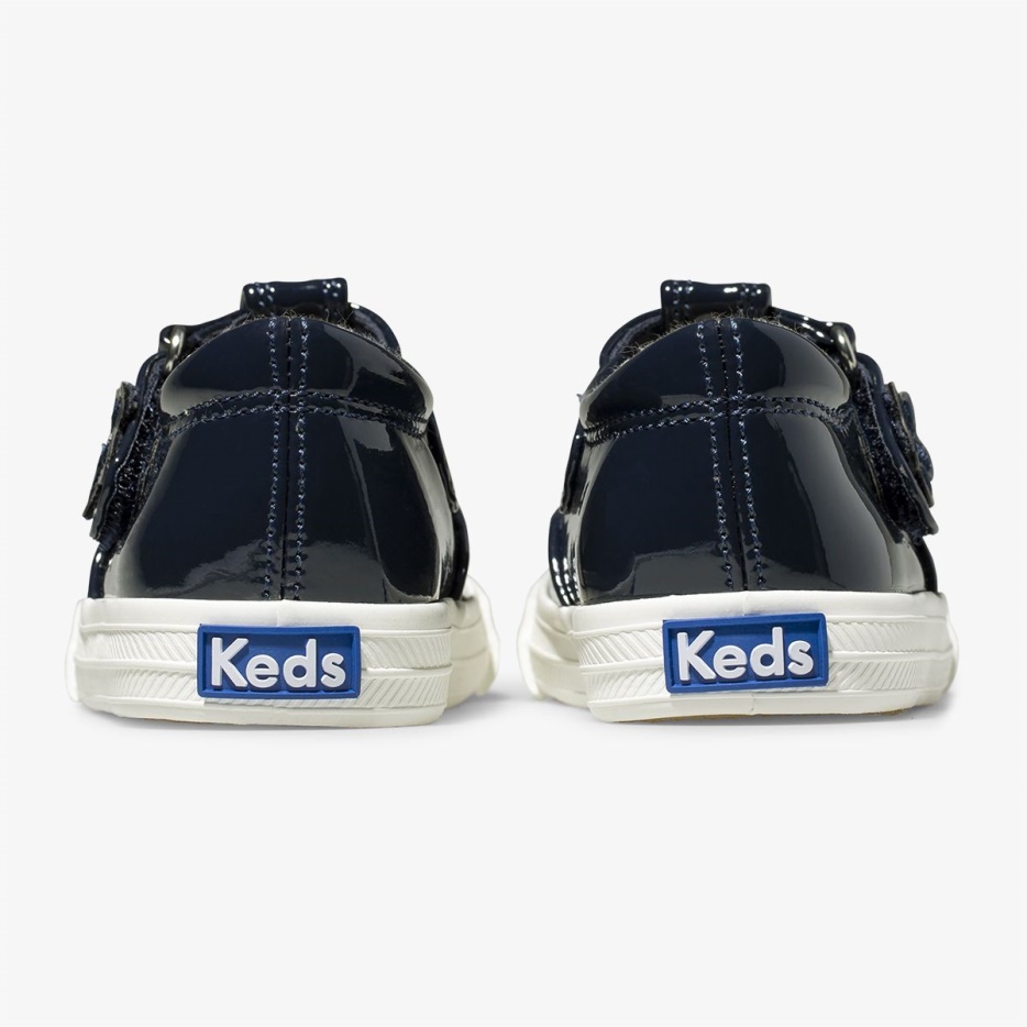 Keds Big Kid's Daphne Patent Sneaker Marineblauw