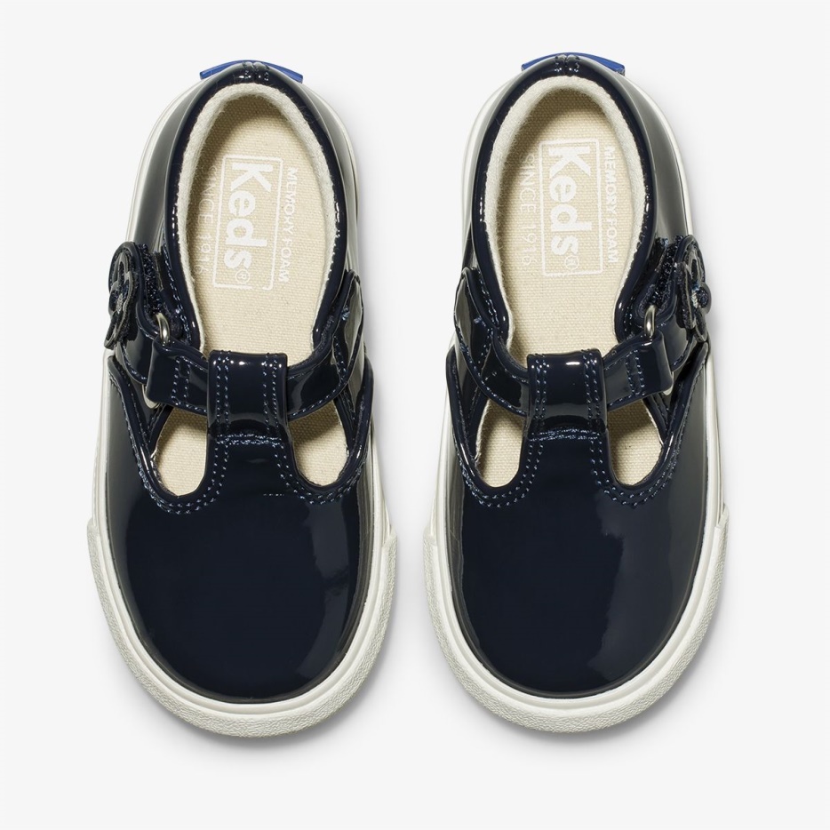 Keds Big Kid's Daphne Patent Sneaker Marineblauw