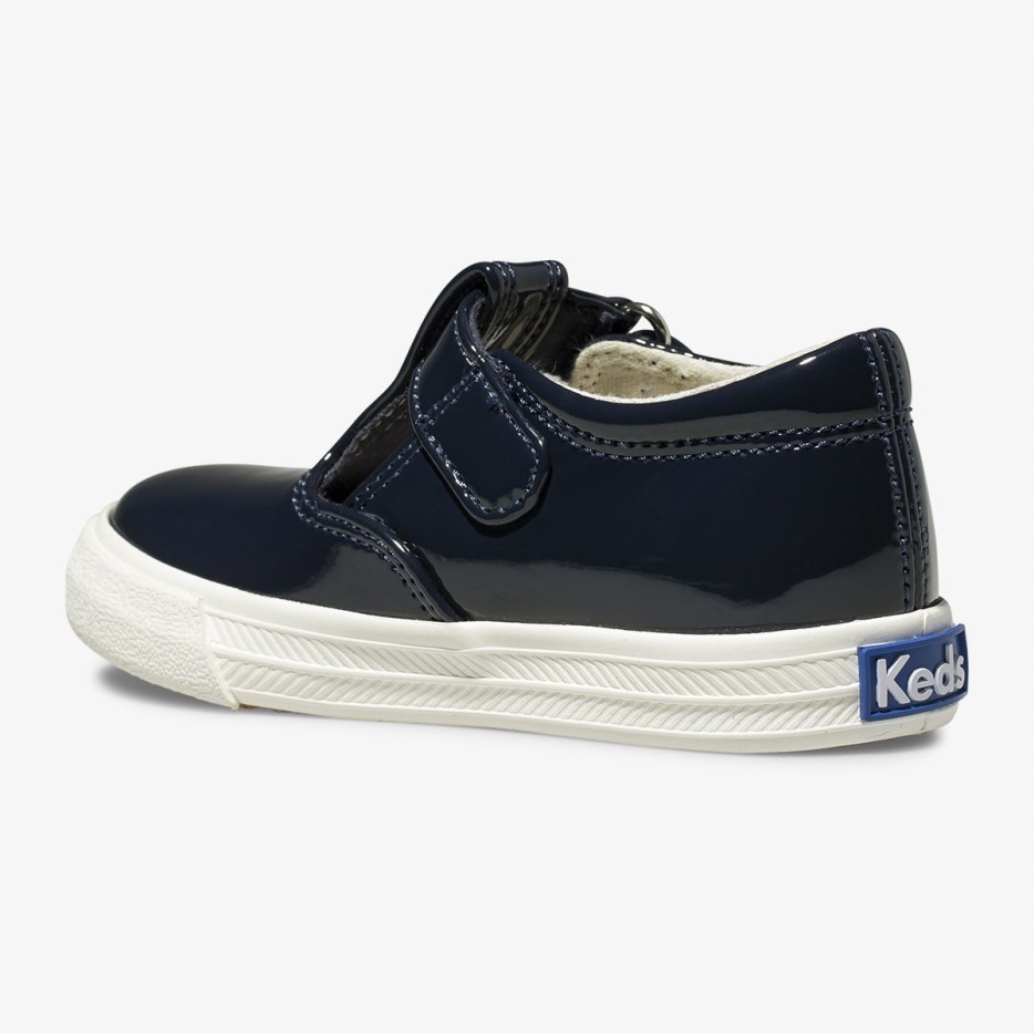 Keds Big Kid's Daphne Patent Sneaker Marineblauw