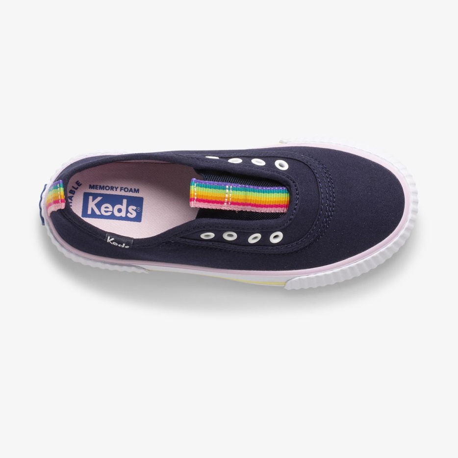 Keds Big Kid's Topkick Wasbare Instapper Navy/rainbow