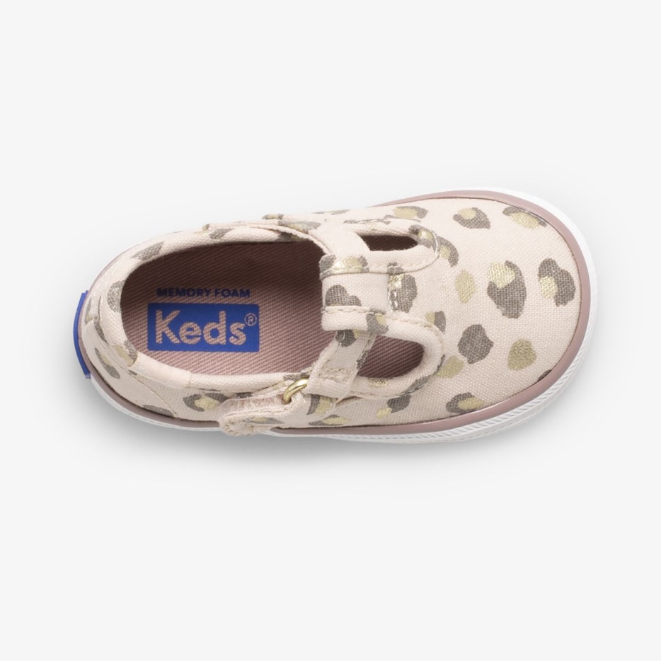 Keds Little Kid's Champion Kanten Neus Tstrap Luipaard