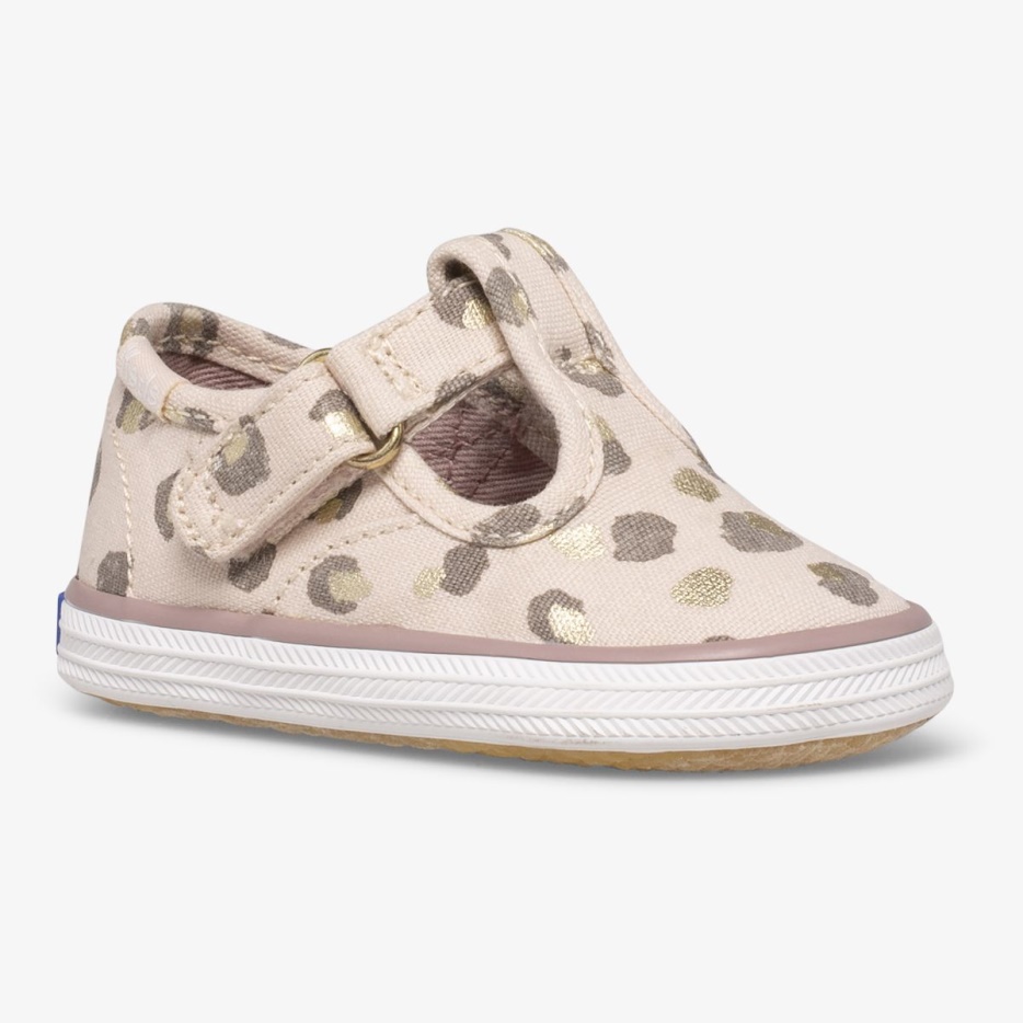 Keds Little Kid's Champion Kanten Neus Tstrap Luipaard