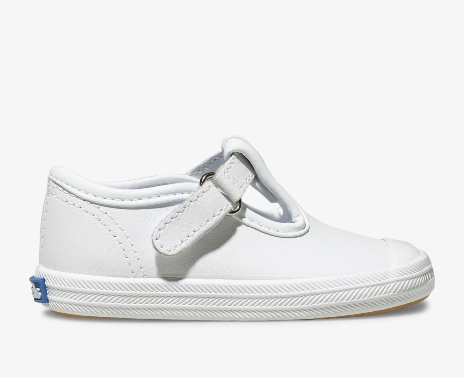 Keds Kampioensneus Voor Kleine Kinderen T-strap Wit Leer