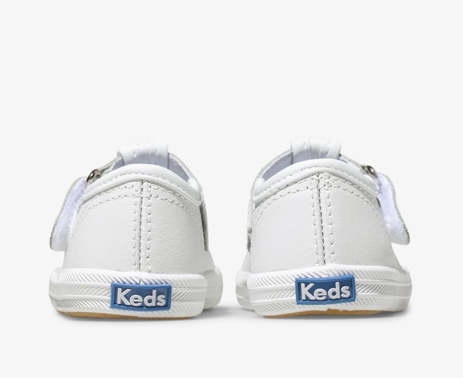 Keds Kampioensneus Voor Kleine Kinderen T-strap Wit Leer