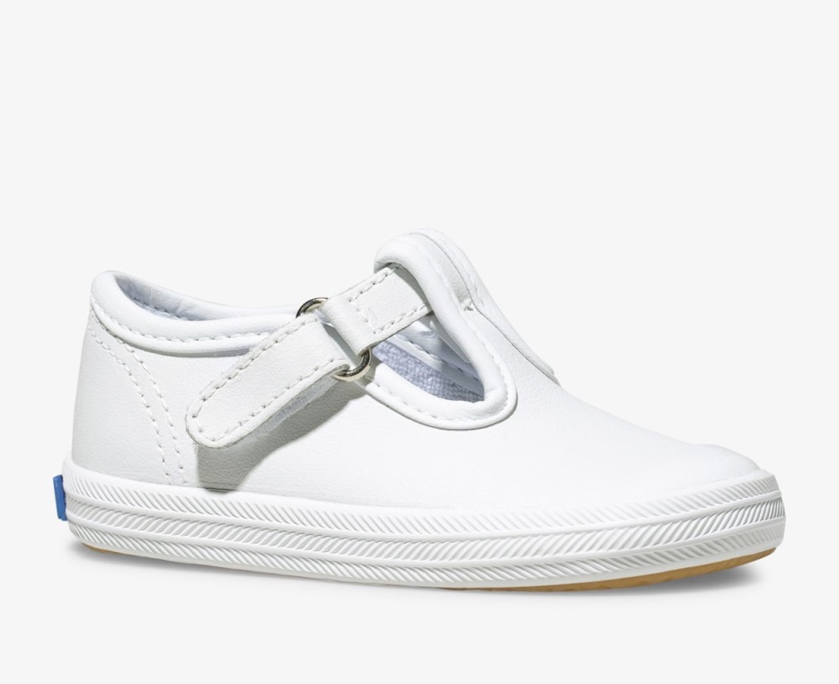 Keds Kampioensneus Voor Kleine Kinderen T-strap Wit Leer