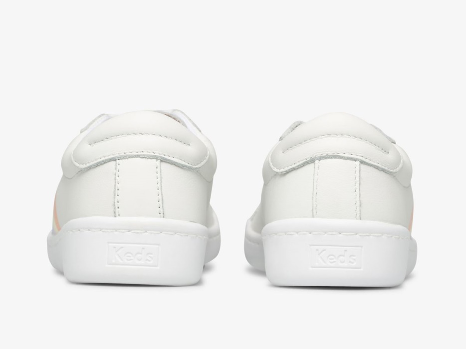 Keds Dames Ace Leer Golvende Print Wit Multi