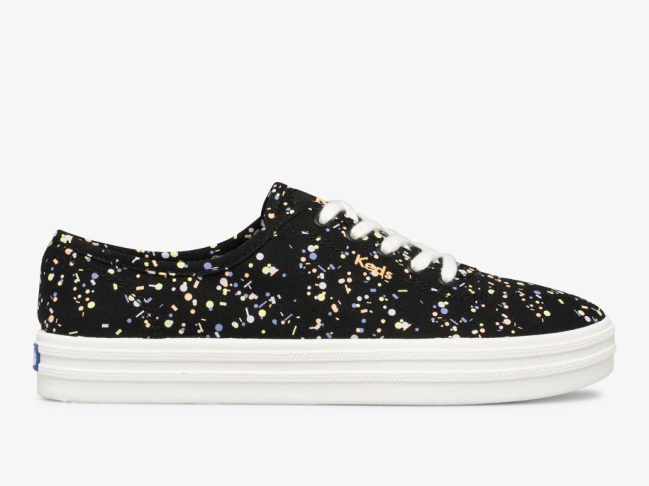 Keds Dames Breezie Confetti Canvas Zwart Multi
