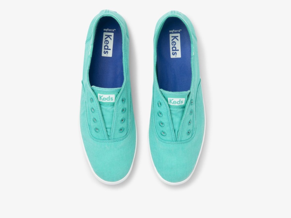 Keds Chillax Neon Twill Dames Wasbaar Turquoise
