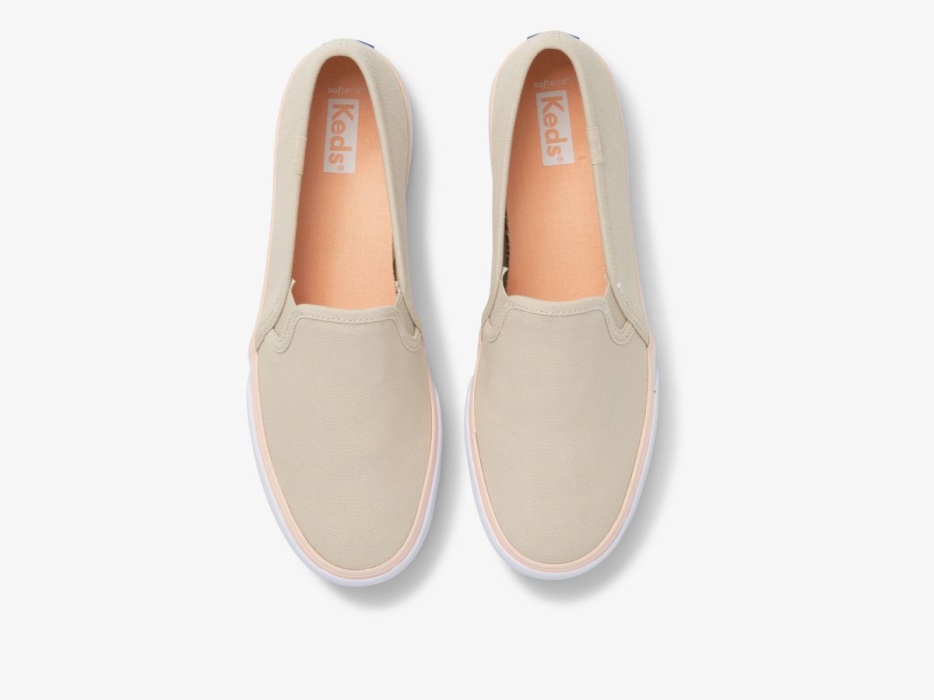 Keds Dubbeldekker Canvas Dames Wasbaar Beige