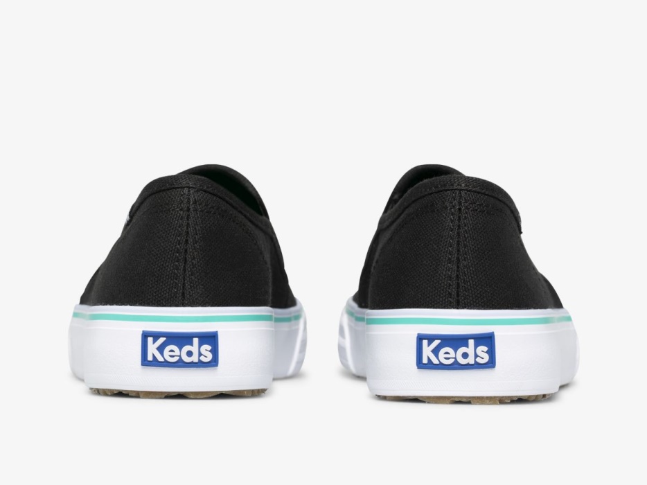 Keds Dubbeldekker Canvas Dames Wasbaar Zwart Turkoois