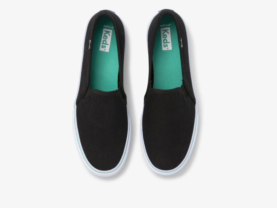Keds Dubbeldekker Canvas Dames Wasbaar Zwart Turkoois