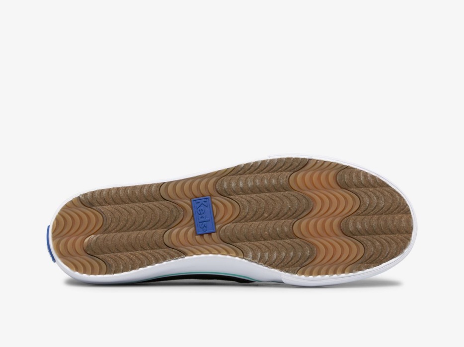 Keds Dubbeldekker Canvas Dames Wasbaar Zwart Turkoois