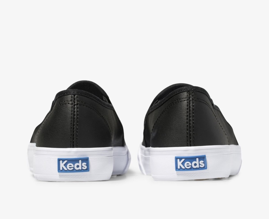 Keds Dames Dubbeldekker Leer Zwart