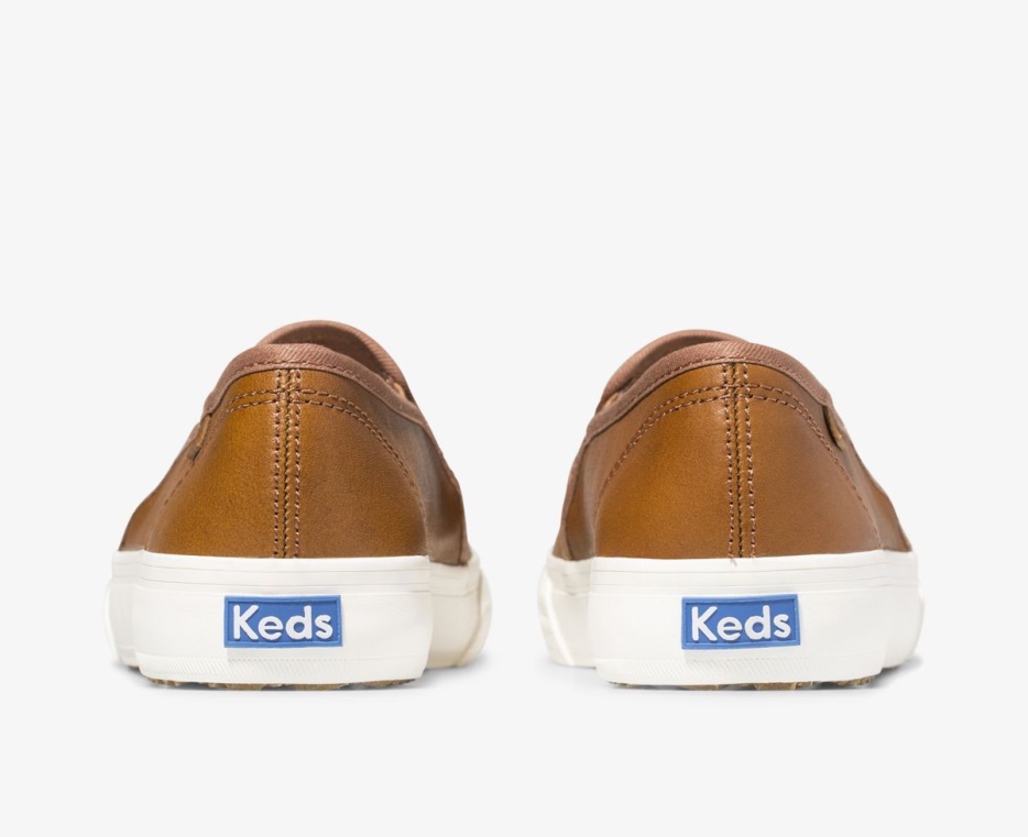 Keds Dames Dubbeldekker Leer Cognac