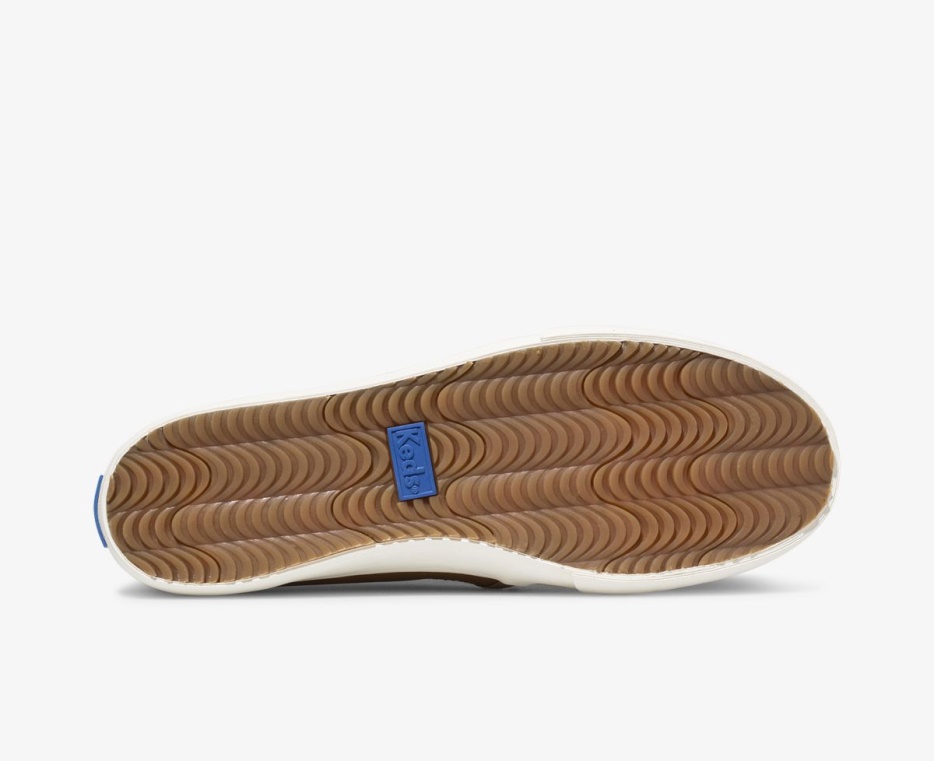 Keds Dames Dubbeldekker Leer Cognac