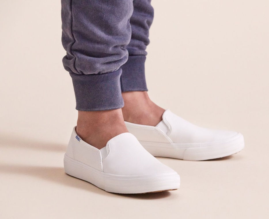 Keds Dames Dubbeldekker Leer Wit