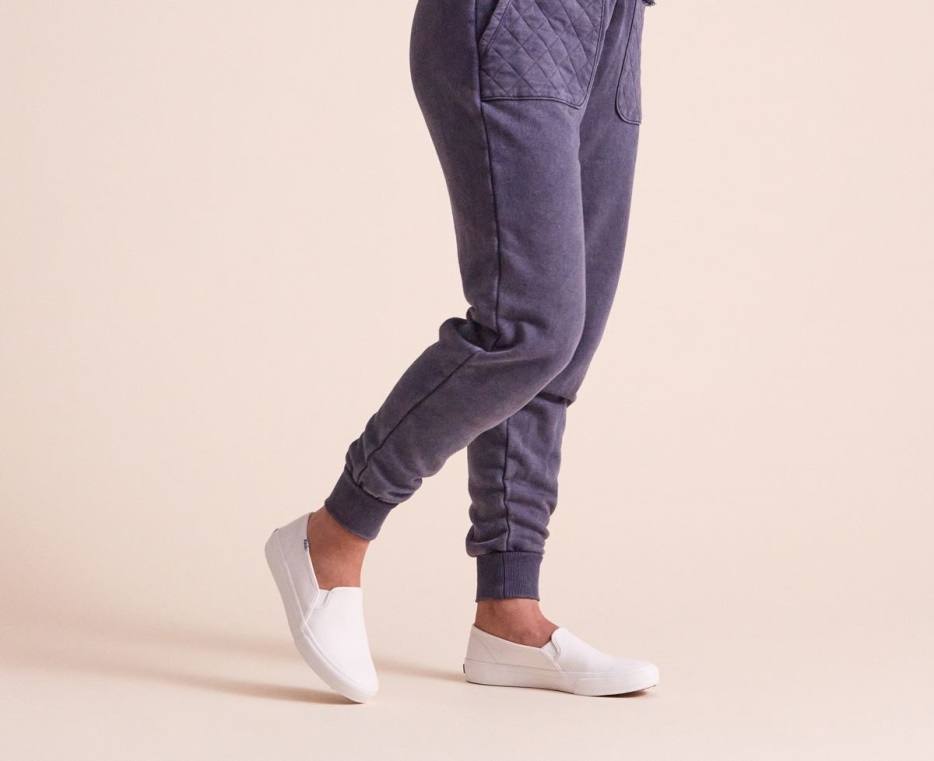 Keds Dames Dubbeldekker Leer Wit