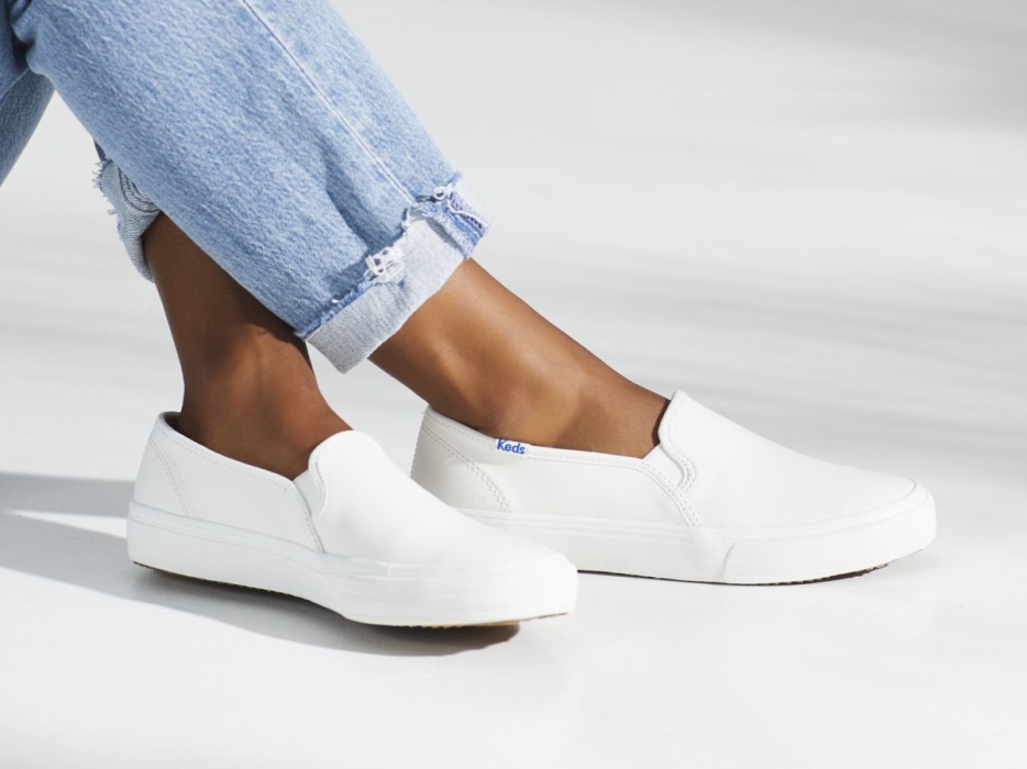 Keds Dames Dubbeldekker Leer Wit