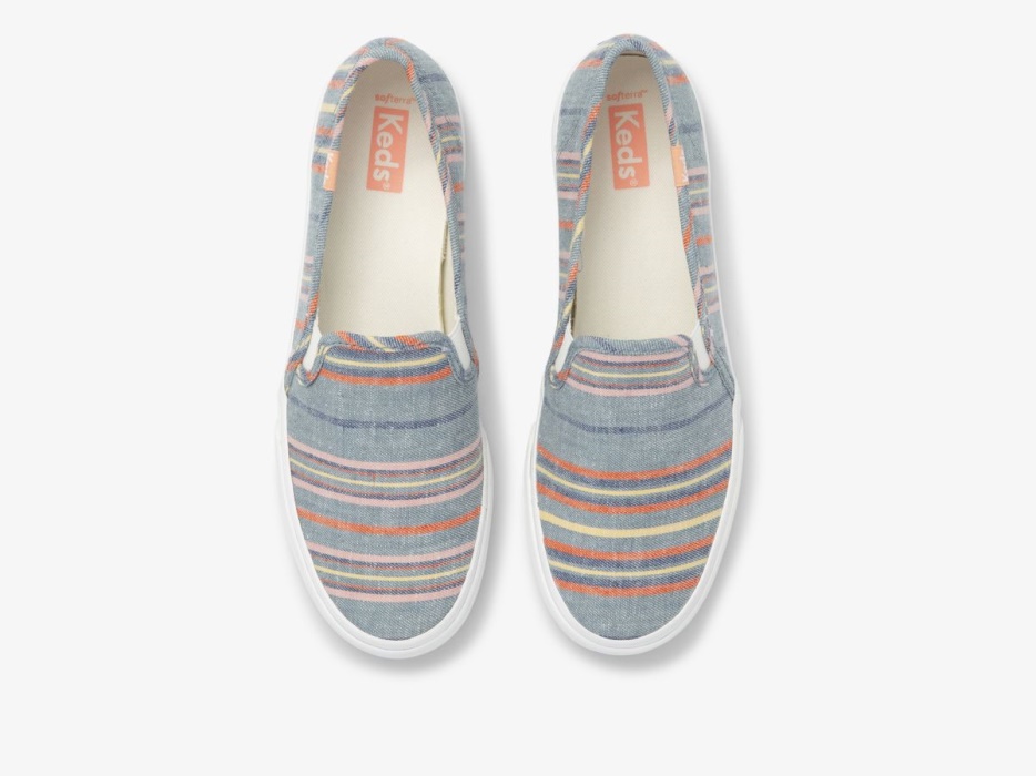 Keds Dubbeldekker Gestreepte Canvas Voor Dames Marineblauw Multi