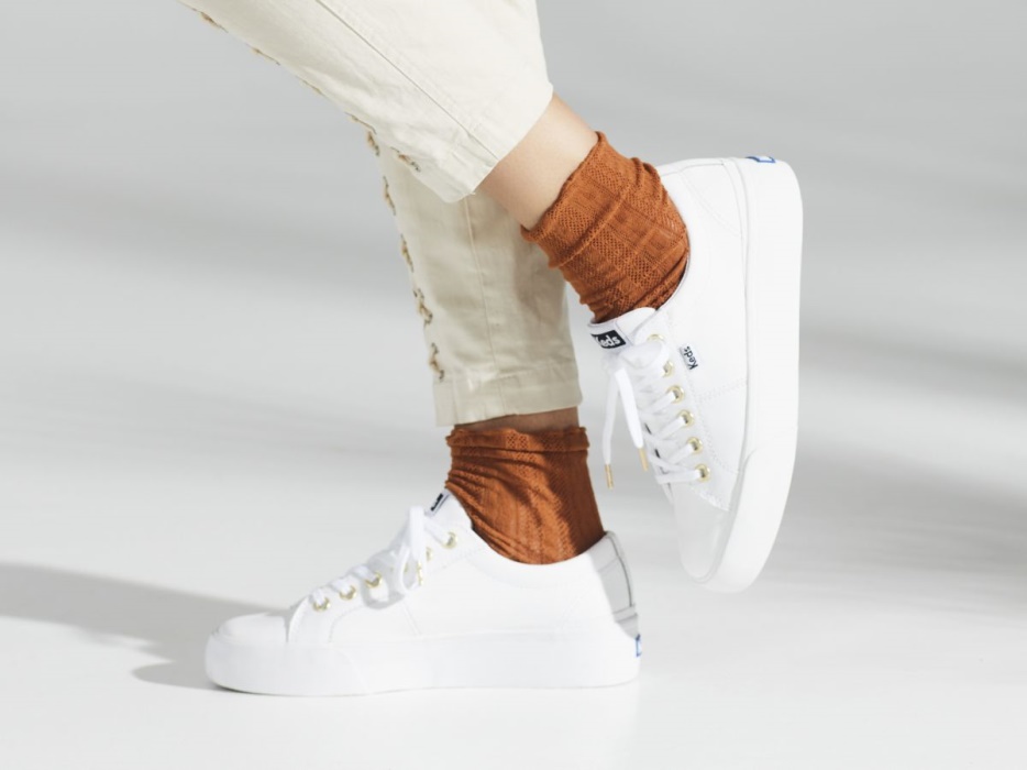 Keds Dames Jump Kick Duo Leer Wit