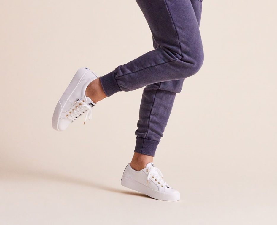Keds Dames Jump Kick Duo Leer Wit
