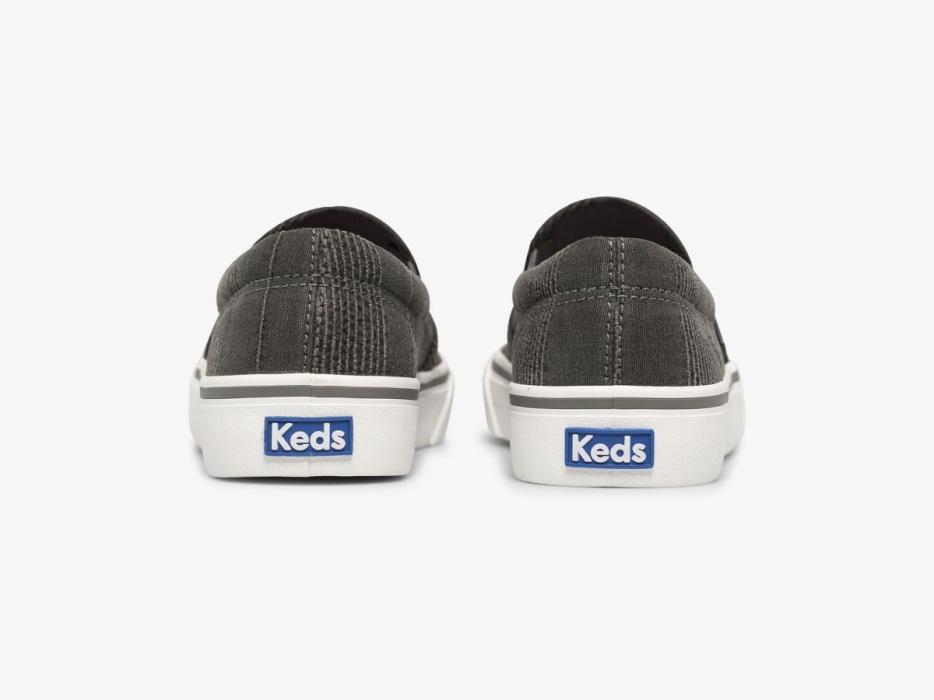 Keds Dames Jump Kick Slip Streep Chambray Houtskool