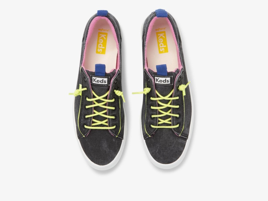 Keds Kickback Canvas Pop Voor Dames Wasbaar Zwart