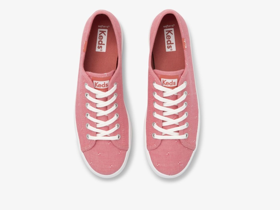 Keds Kickstart Dames Dobby Jacquard Rood