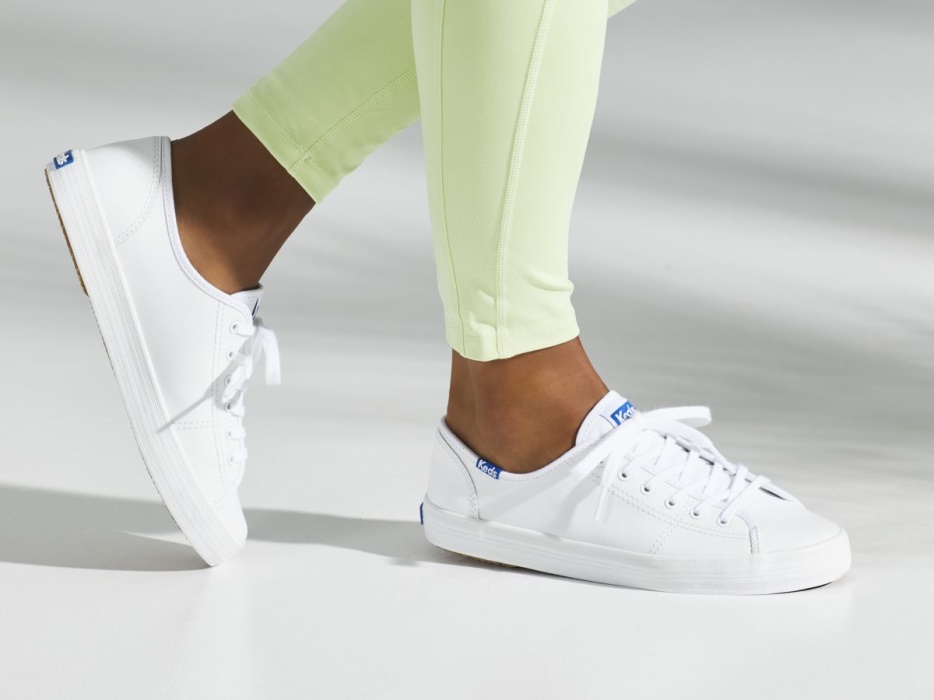 Keds Dames Kickstart Leer Wit/blauw