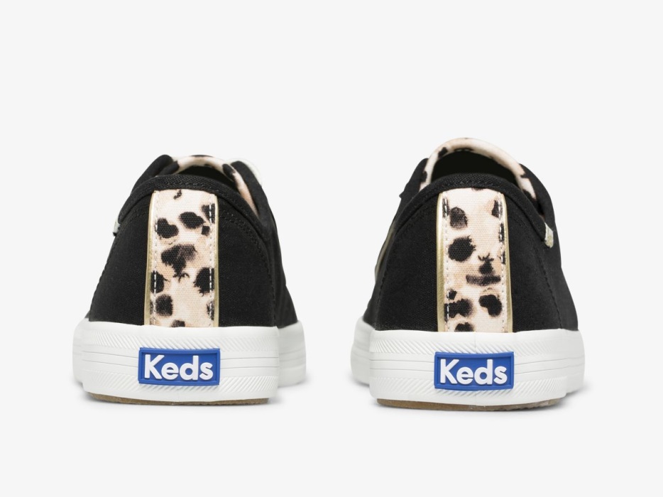 Keds Dames Kickstart Leopard Pop Canvas Zwart