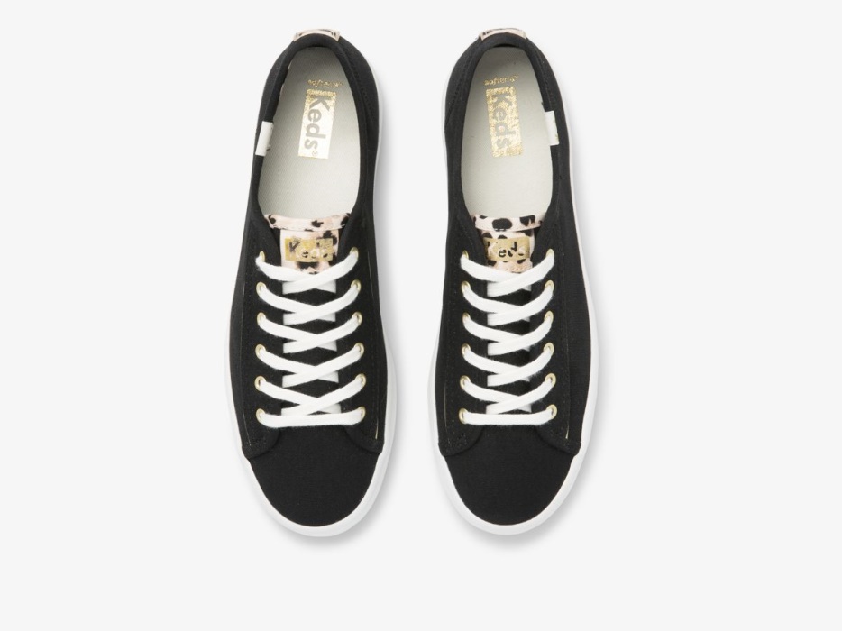 Keds Dames Kickstart Leopard Pop Canvas Zwart