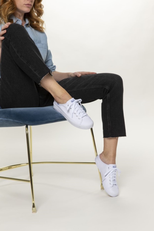 Keds Dames Kickstart Mule Canvas Wit