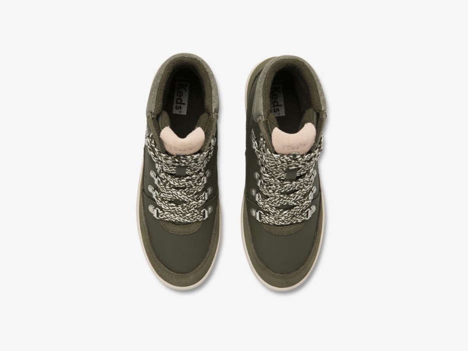 Keds Midland Laars Voor Dames Suède Splash Twill Thinsulatetrade Groen