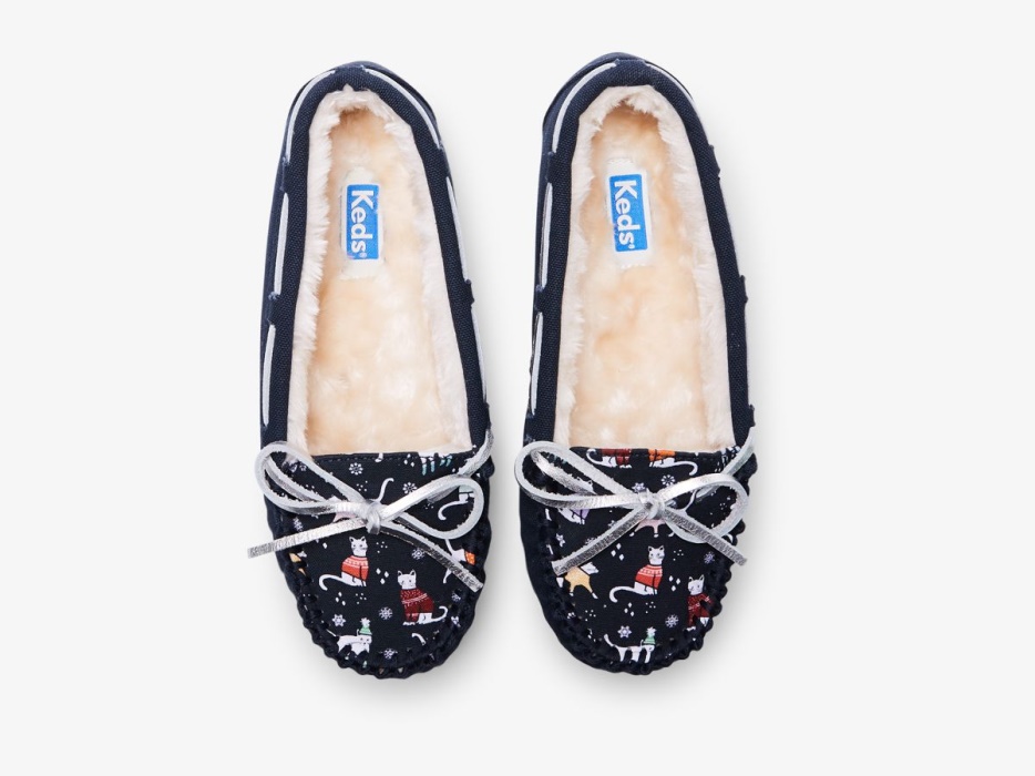 Keds Dames Mocassin Pantoffel Navy Cat Multi