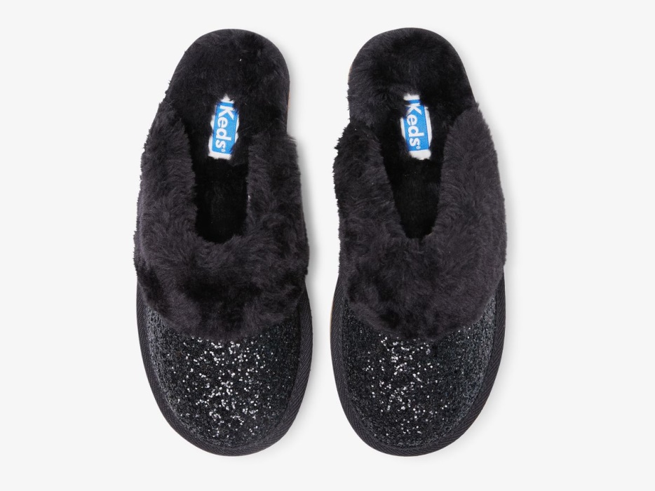 Keds Dames Mule Pantoffel Glitter Zwart