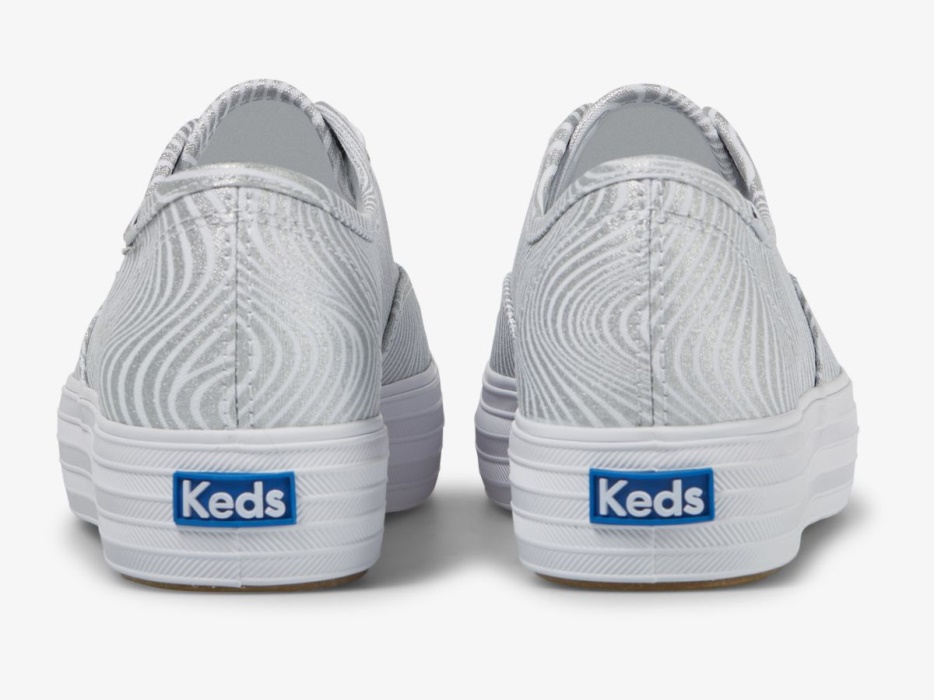 Keds Dames Triple Cvo Metallic Wit Zilver