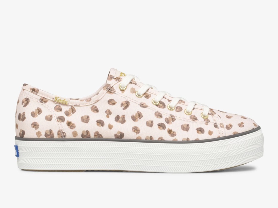 Keds Triple Kick Luipaard Canvas Dames Roze Multi
