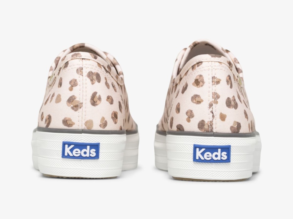 Keds Triple Kick Luipaard Canvas Dames Roze Multi