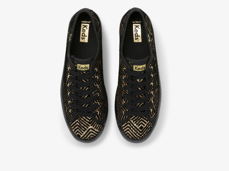 Keds Triple Up Dazzle Dames Zwart Goud