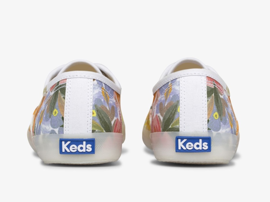 Keds Dames X Rifle Paper Co. Kampioen Marguerite Roze Geel Multi